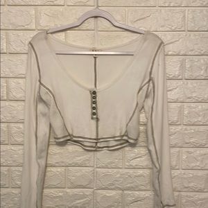 #075. POL Long Sleeve crop Top